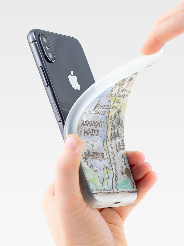 Alternate view of Swallows and Amazons map of Derwentwater by Sophie Neville - iPhone Case & Cover
