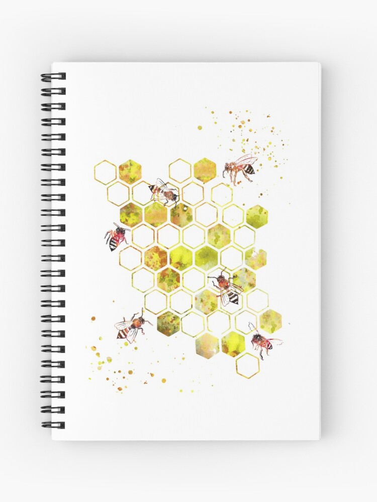 Cuaderno de espiral «Panal, acuarela en forma de panal, acuarela abeja, abeja y panal, apicultor, abejorro» de Rosaliartbook | Redbubble