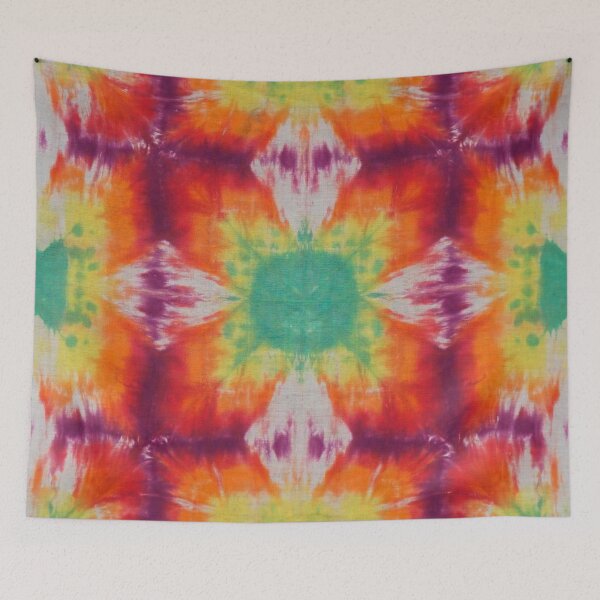 Item preview, Tie Dye Fractal Pattern Green Yellow Orange Purple designed and sold by MazeThreads.