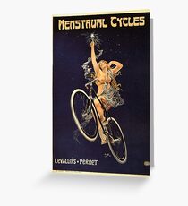 Vintage Bicycle Poster Parody - Menstrual Cycles Greeting Card