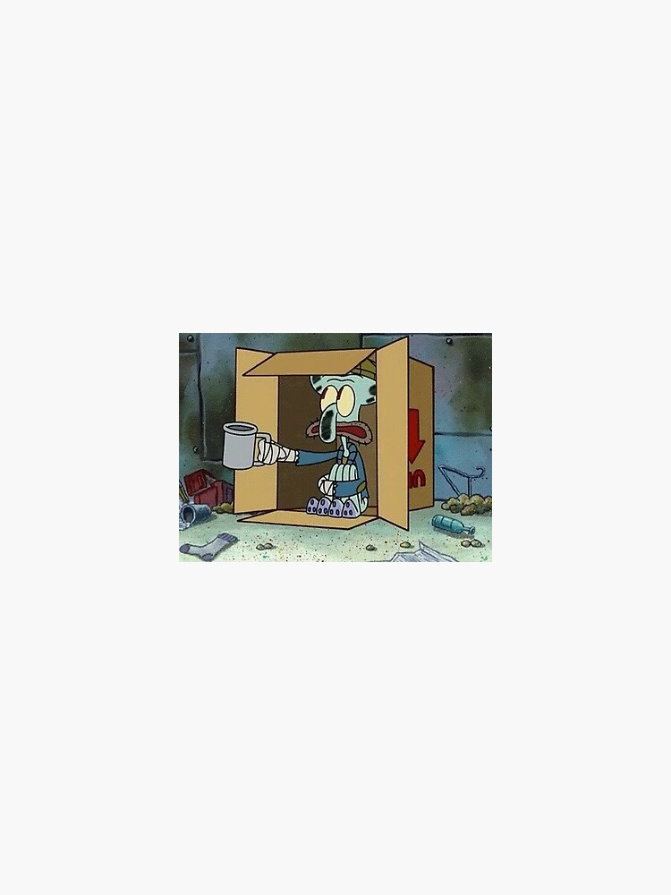 "Homeless Squidward" Sticker for Sale by lnjones | Redbubble