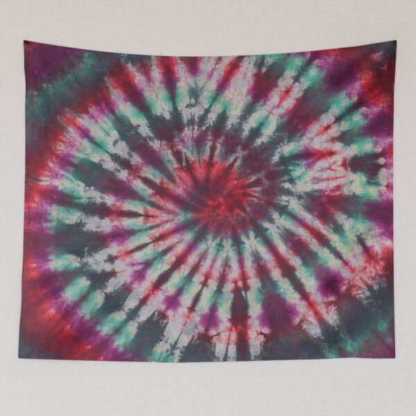 Item preview, Spiral Galaxy Tie Dye Black Red Purple Green designed and sold by MazeThreads.