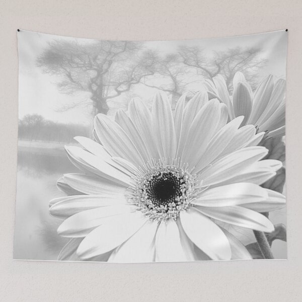Item preview, Modern Gerbera Daisy White Flower Lake Coastal Beach Art A199 designed and sold by byNicol.