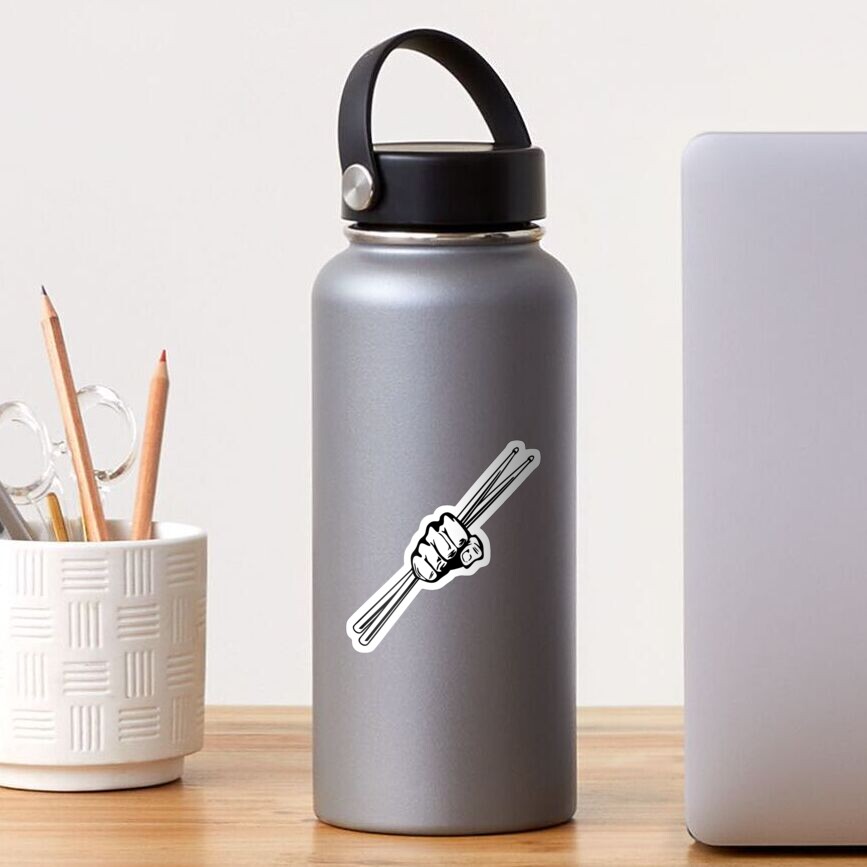 Drum Sticks Fist Punch Sticker