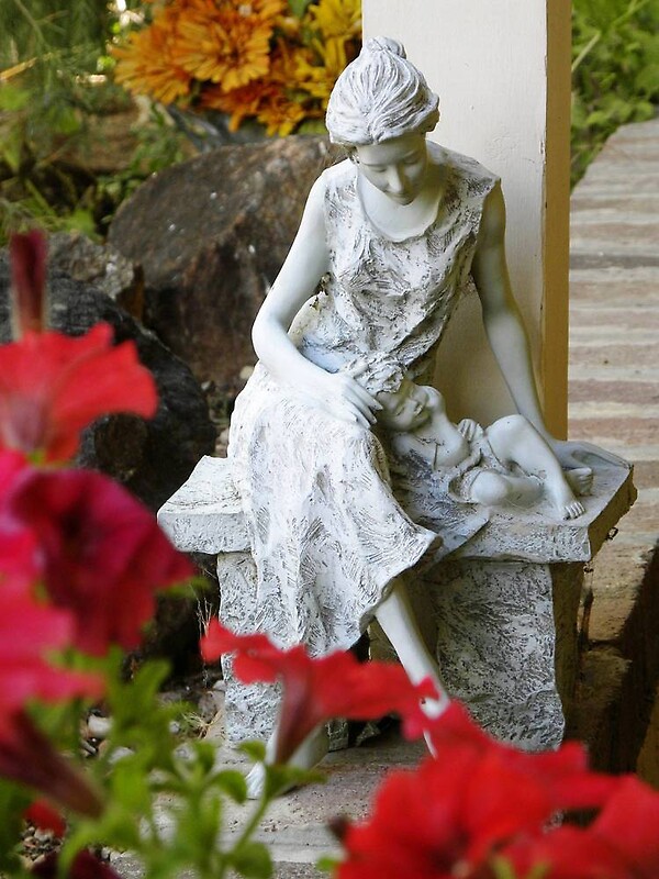"Mother and Child in Garden Statue" by Jimlhanson Redbubble