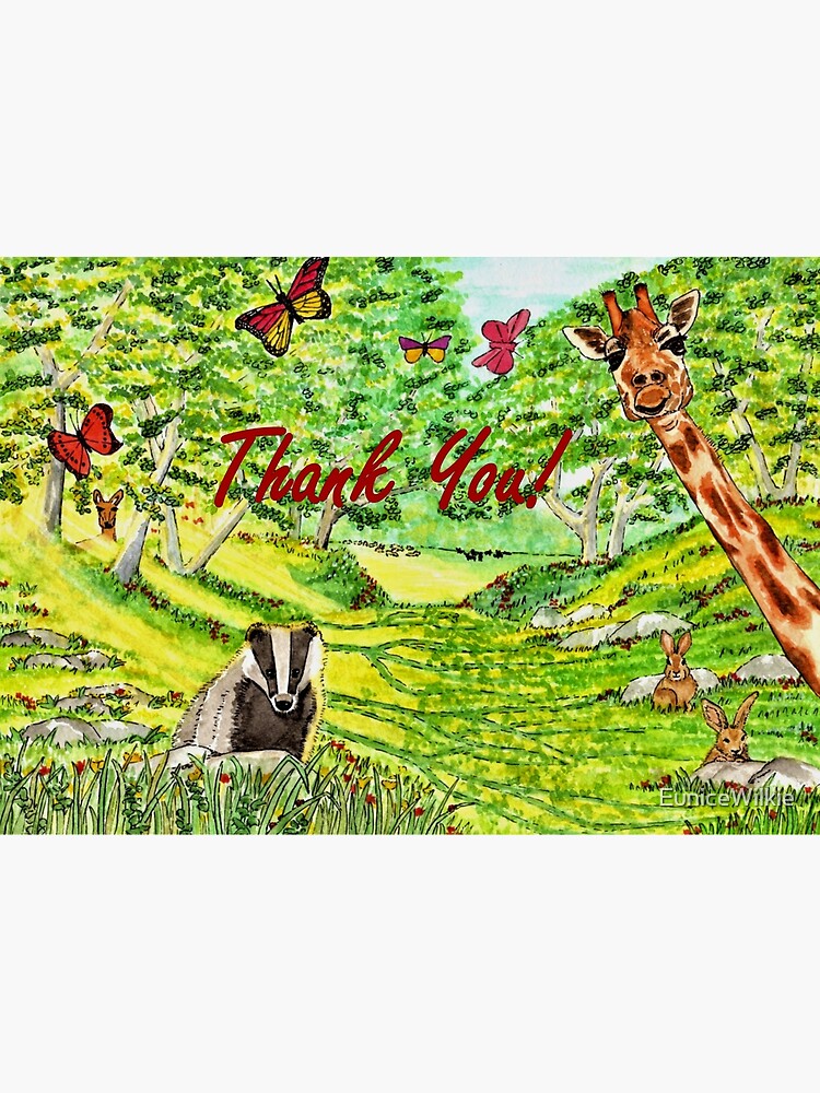 Thumbnail 2 of 2, Greeting Card, Friendly Faces - Thank You Card designed and sold by EuniceWilkie.