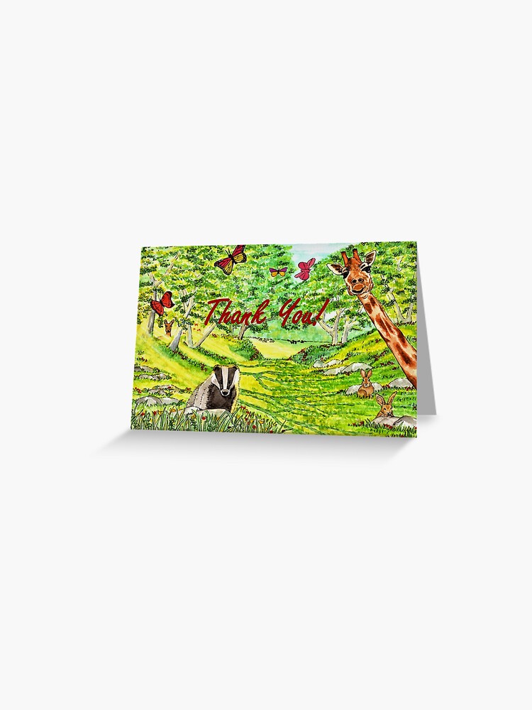 Thumbnail 1 of 2, Greeting Card, Friendly Faces - Thank You Card designed and sold by EuniceWilkie.