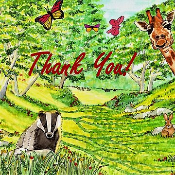 Artwork thumbnail, Friendly Faces - Thank You Card by EuniceWilkie