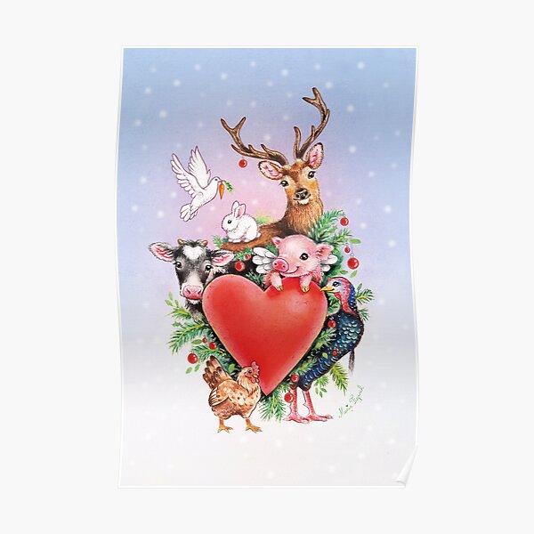 Xmas heart by Maria Tiqwah Poster