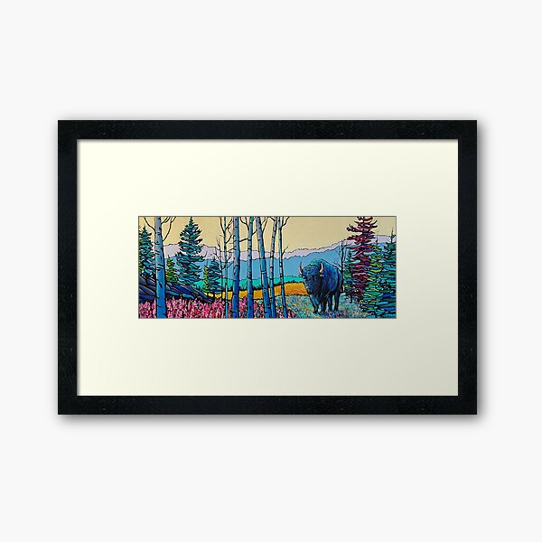 Buffalo at Liard Framed Art Print