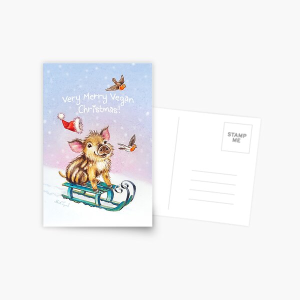 Vegan Christmas by Maria Tiqwah Postcard