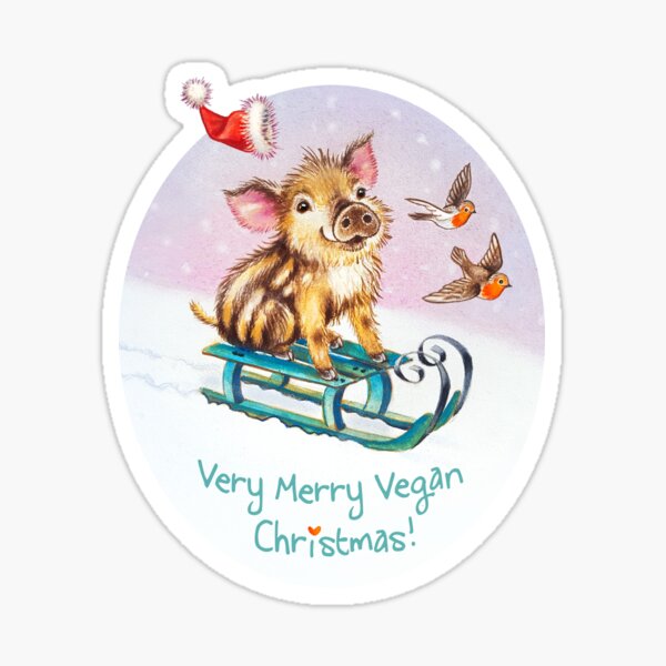 Vegan Christmas by Maria Tiqwah Sticker