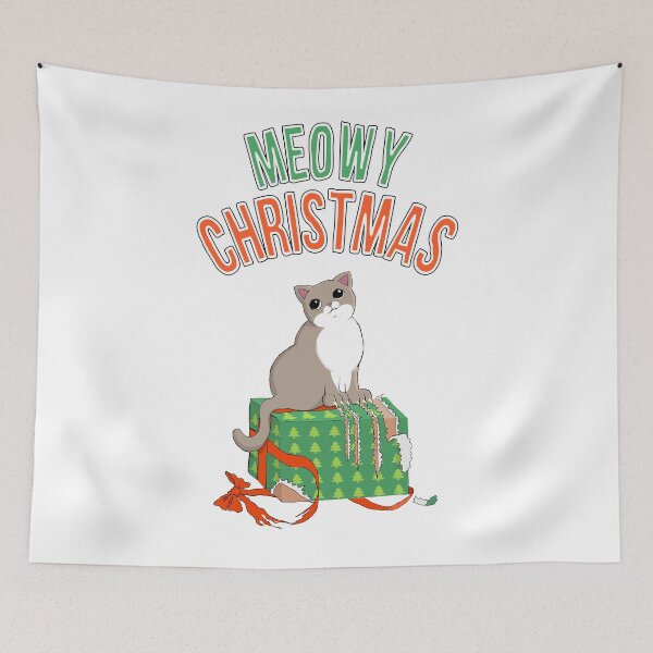 Item preview, Meowy Christmas Cat Clawed Present T-Shirt xmas gift funny kitty catmas designed and sold by xenotransplant.