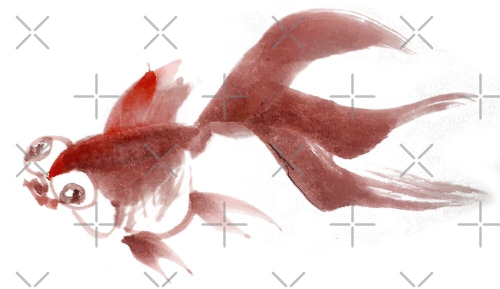 "Googly eyes Goldfish" by Huluhua Redbubble