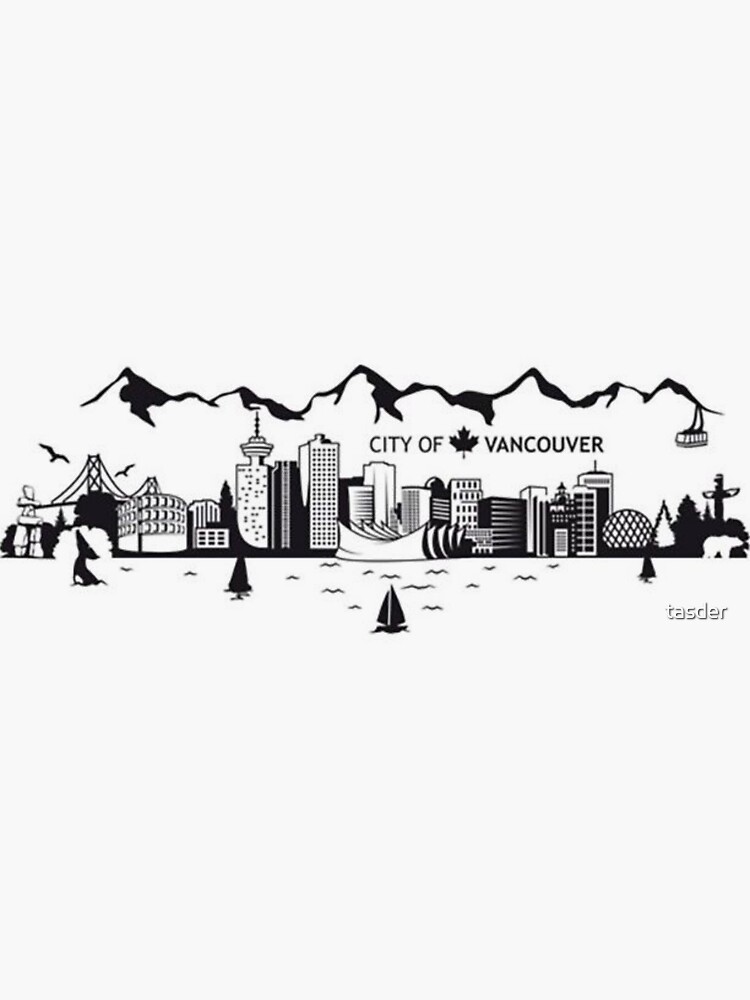 "Vancouver Skyline" Sticker for Sale by tasder Redbubble