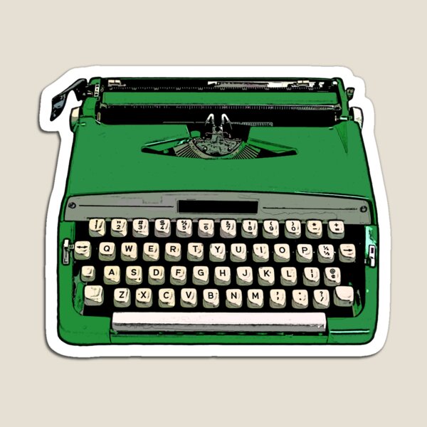 Green Typewriter Magnet