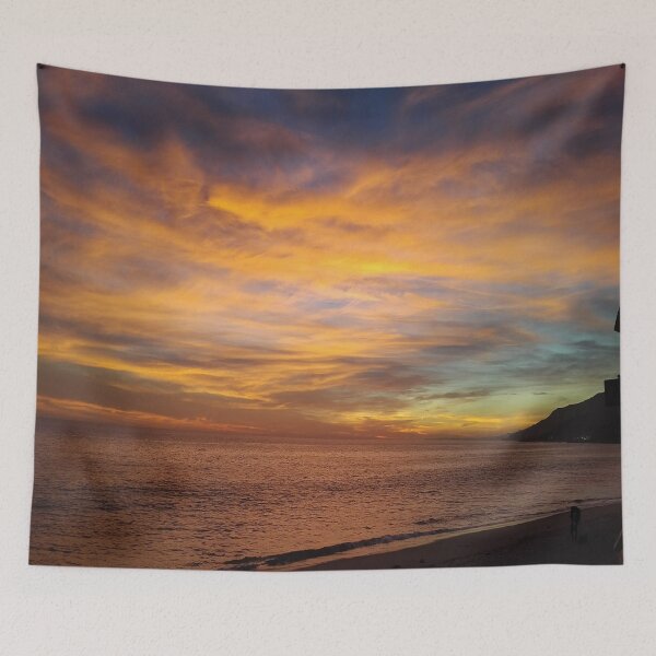Item preview, Malibu Sunset - Clock, Shirt, Dress, Bag, Duvet, Tapestry, Pillow designed and sold by youzername.