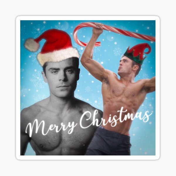 Zac Efron Christmas Sticker