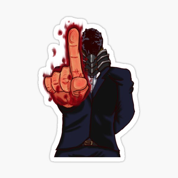 Big evil finger man Sticker