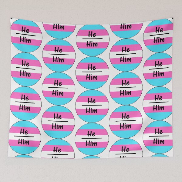 Item preview, Transgender, trans man he/him pronouns patch, ftm designed and sold by Milothemess.