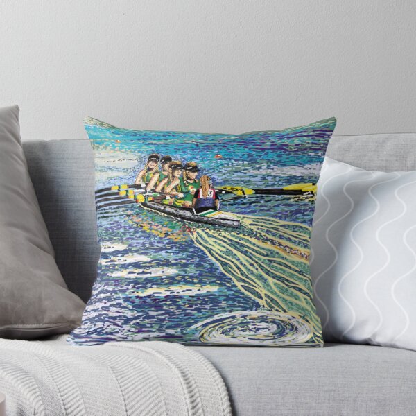 Item preview, Rowing Regatta. The junior 14 girls in a quad sculling to the win. designed and sold by Stephen Coppock.