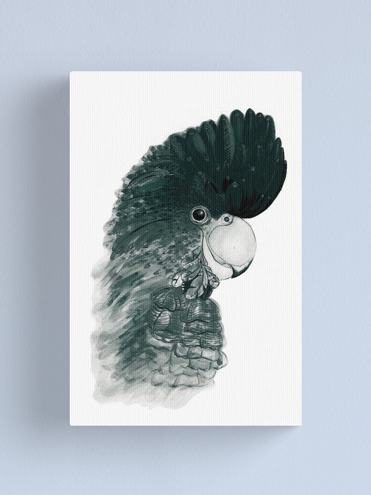 Cockatoo Black Parrot Wall Art Printable Art Nursery Gift Art Canvas Print By Lucialukas Redbubble