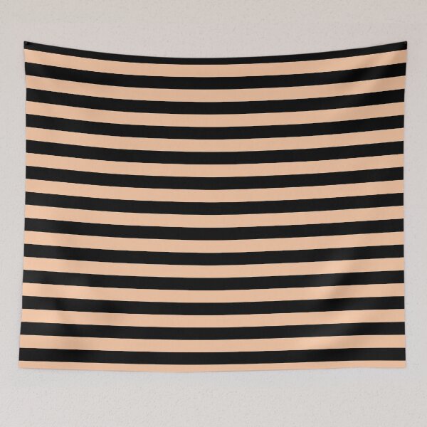 Item preview, Deep Peach Orange and Black Horizontal Stripes designed and sold by ColorPatterns.