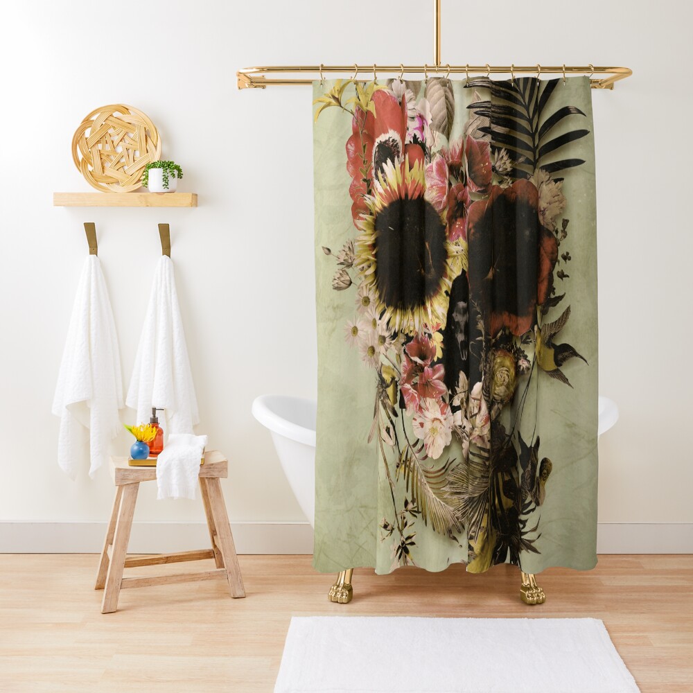 Garden Skull Light Shower Curtain