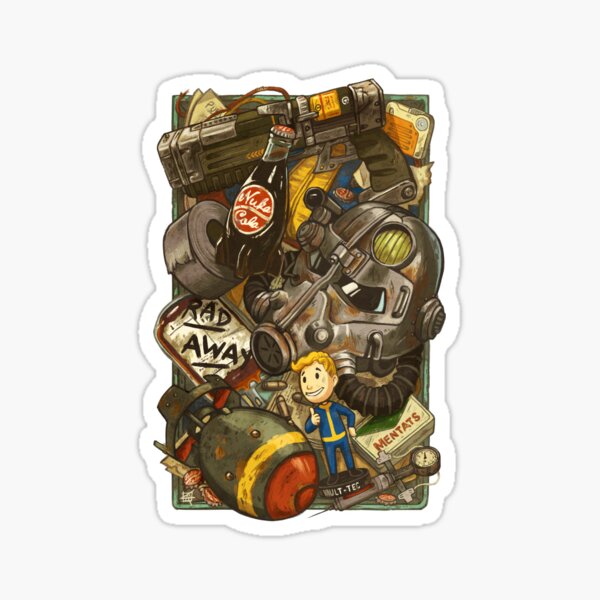 Cool Game Fallout Stickers, 50 PCS Aesthetic Waterproof Stickers,Vinyl  Fallout Merchandise Stickers for Water Bottle,Laptop,Phone,Skateboard,Game  Gift
