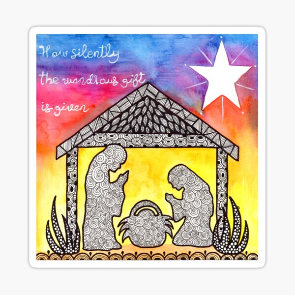 Watercolor Doodle | Nativity Scene Sticker