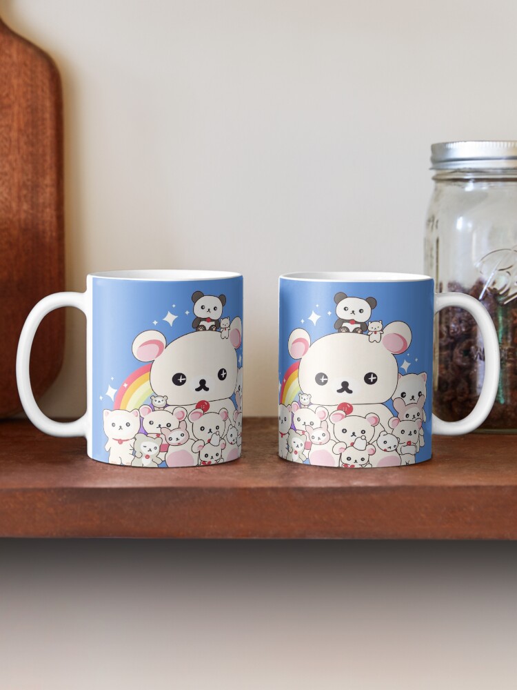 Panda Mug Hipster Panda Stoneware Coffee Cup Blue NEW