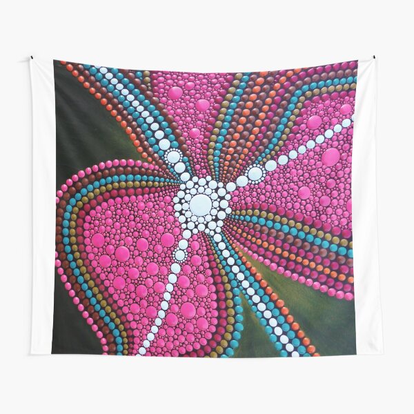 Abstract Dot Painting INNER FREEDOM by Dutch Artist Tessa Smits Tapestry