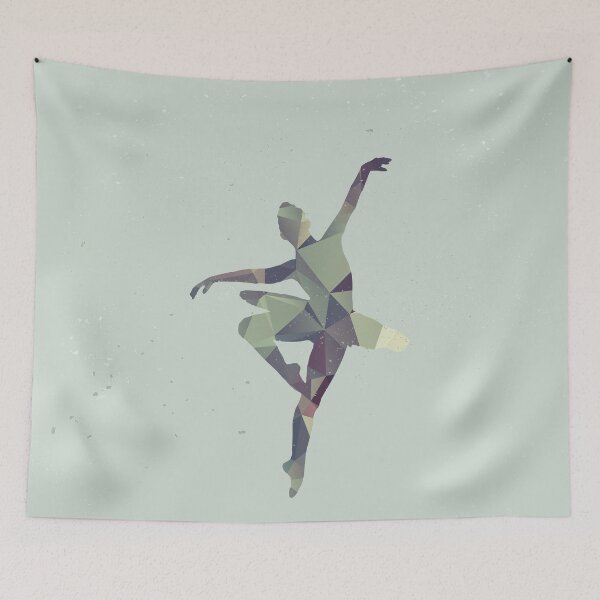 Item preview, Polygonal ballerina in mint and grey hues designed and sold by artsome-design.