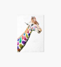 Colourful Giraffe Art Board Print