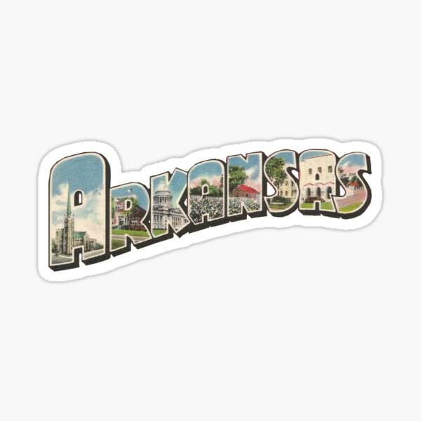 Arkansas Vintage Big Letter Sticker