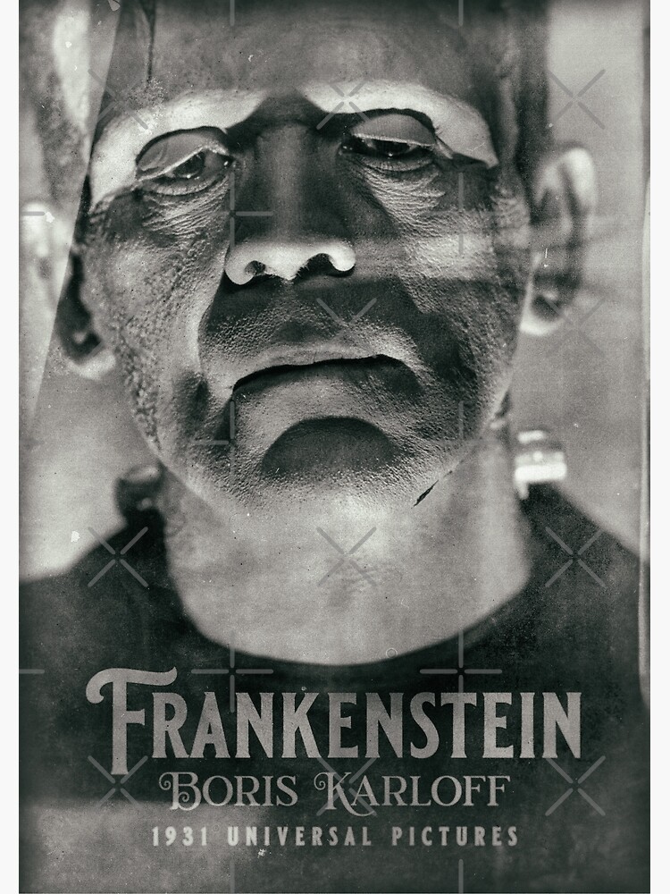 "Frankenstein, vintage movie poster, Boris Karloff, horror film, Mary