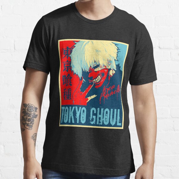 su nombre goteaba y las palabras Tokyo Ghoul en kanji e inglés. Camiseta esencial