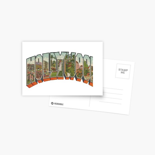 Hollywood Vintage Big Letter Postcard
