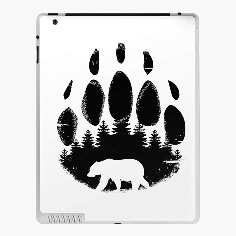 Black Bear Paw Print - Forest Landscape" Poster for Sale by bicone
