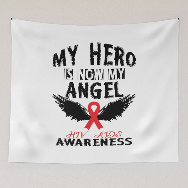 Item preview, My Hero Is Now My Angel - HIV Aids Awareness designed and sold by SmartStyle.
