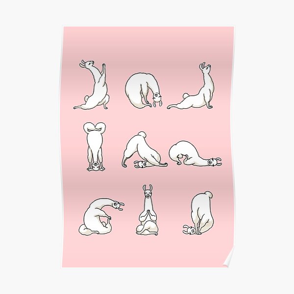 Yoga-Lama in Rosa Poster