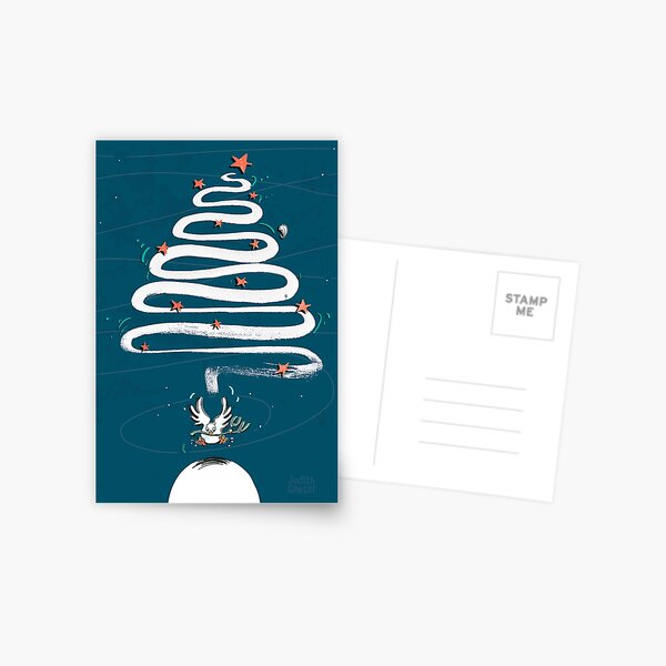 Friedenstaube Weihnachten – dunkel Postkarte