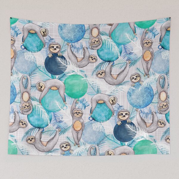 Item preview, Tropical Christmas Sloth Party designed and sold by Gingerlique.