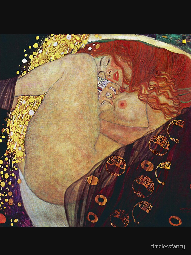 Aperçu 7 sur 7. T-shirt classique avec l'œuvre Gustav Klimt Danaë créée et vendue par timelessfancy.