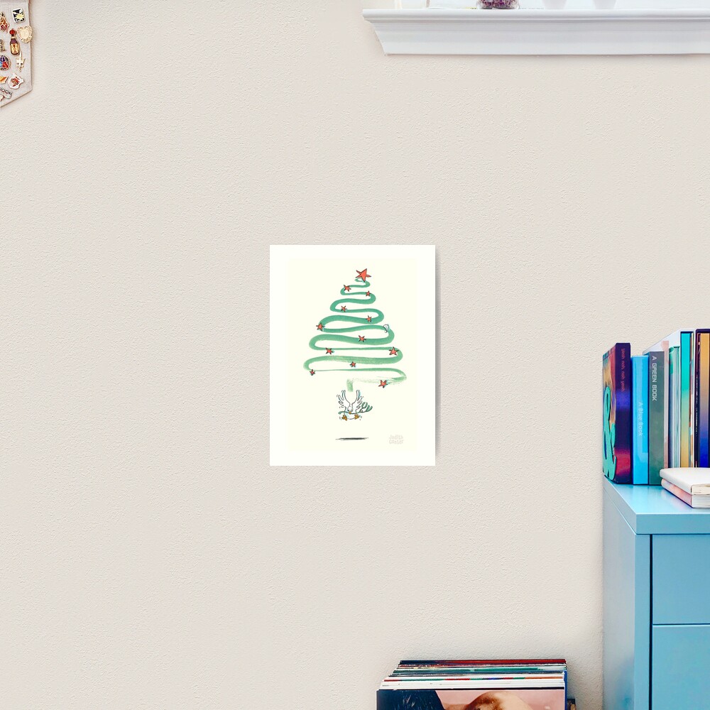 Friedenstaube Weihnachten – hell Kunstdruck