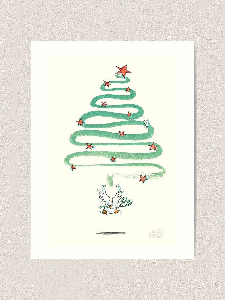 Alternative Ansicht von Friedenstaube Weihnachten – hell Kunstdruck