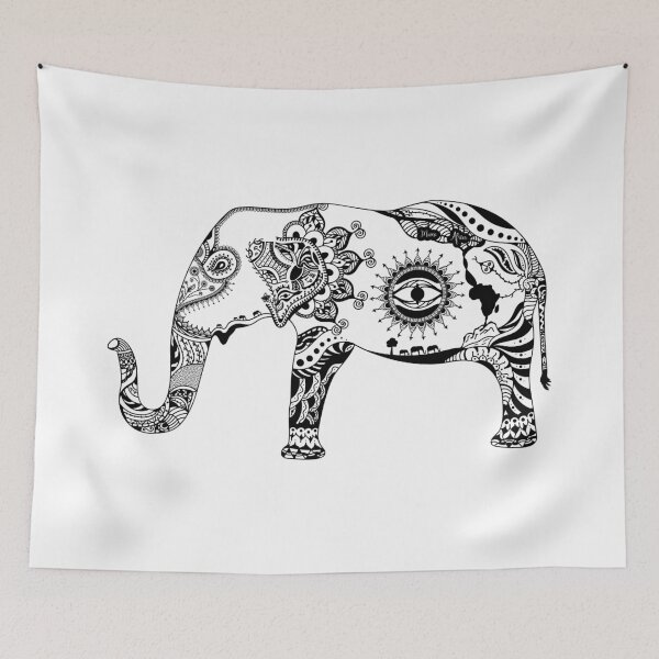 Item preview, Cute Elephant Mandala illustration designed and sold by saadkh.
