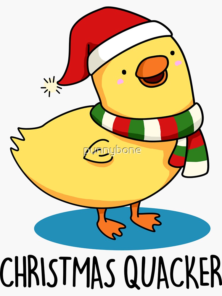 Christmas Quacker Christmas Animal Pun by punnybone
