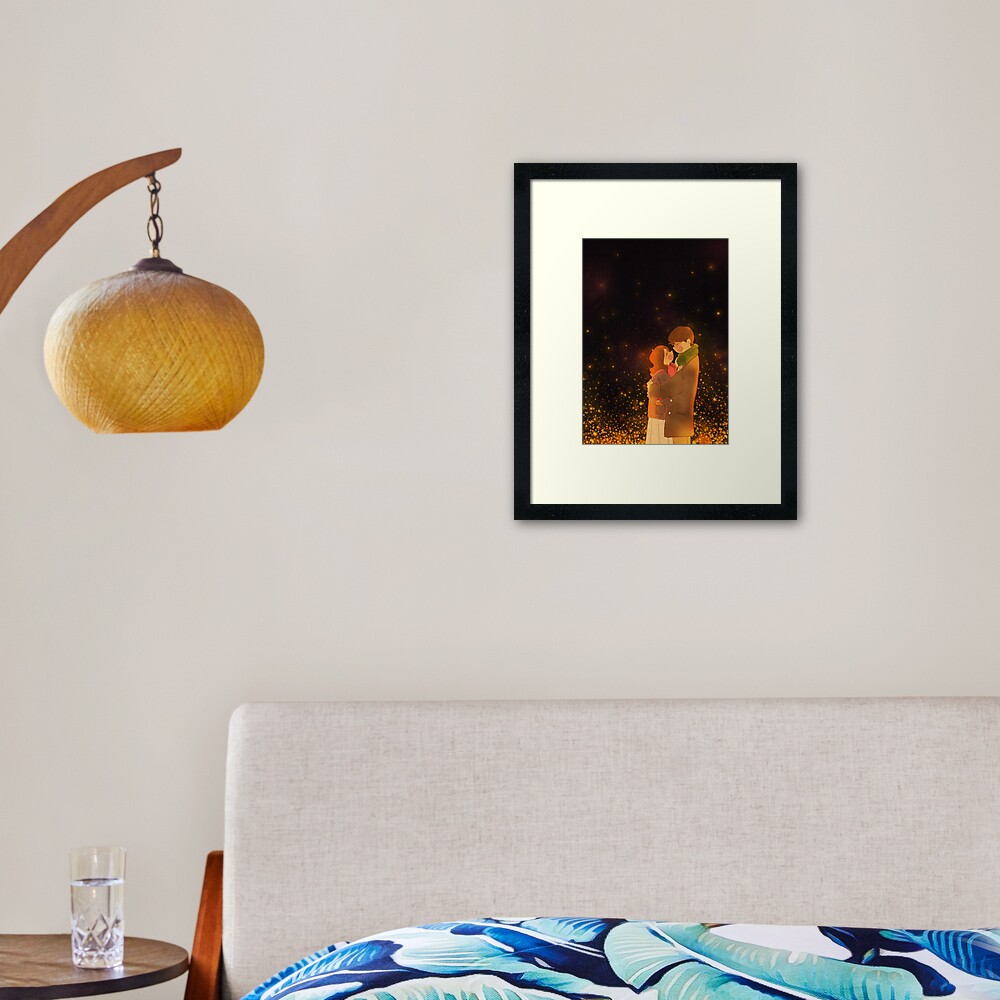 A warm winter night Framed Art Print