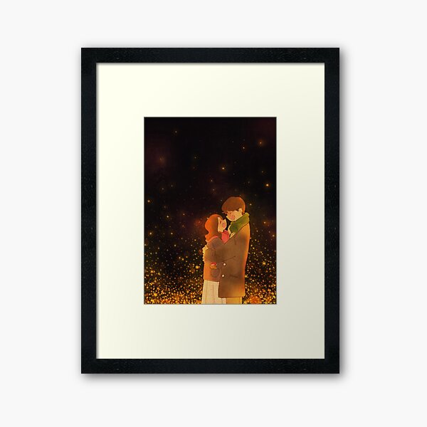 A warm winter night Framed Art Print